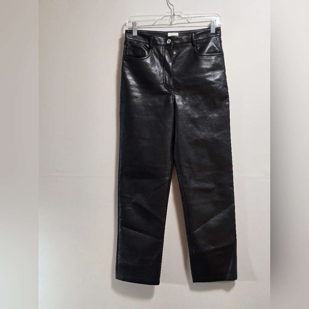 Aritzia Wilfred high waisted straight leg soft faux leather pants size 4